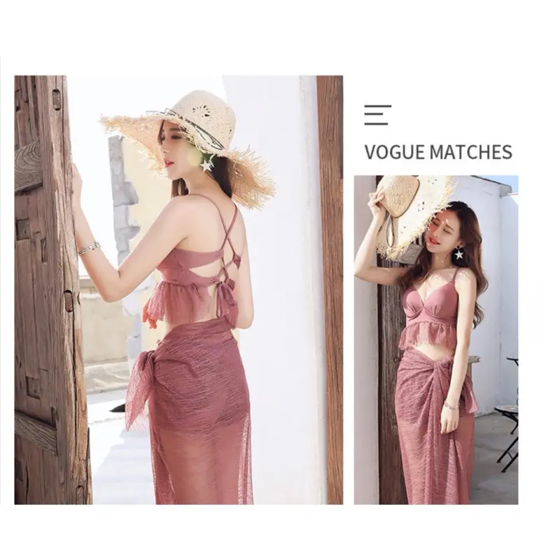 ALL IN ONE-035 Swimsuit Set Bikini Baju Renang free outer Wanita Fashion Korea Import High Quality 1