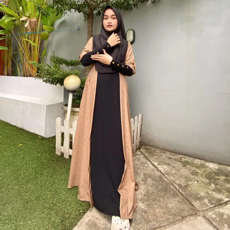 Marwa Dress - Dress Nyaman - Dress Adem - Gamis Simple dan Elegan - Gamis Katun Adem - Gamis Knit Adem