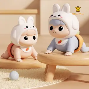 Mainan Bayi Boneka Robot Merangkak Jalan Musik Toys Biru Pink Crawling Doll Anak-Anak Perempuan murah Belajar