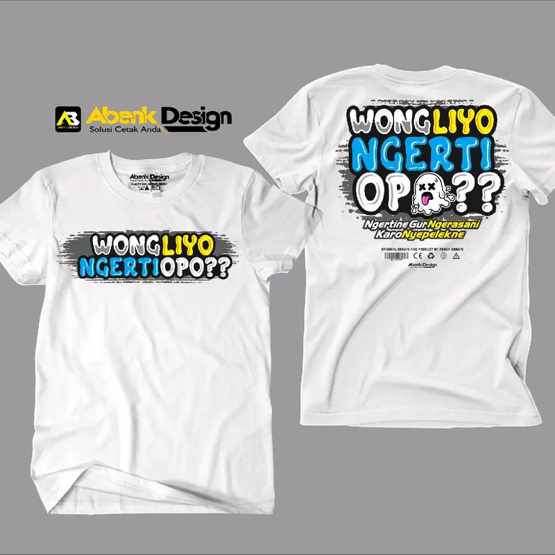 Kaos Sablon Murah Wong Liyo Ngerti Opo cotton combet 24s 0