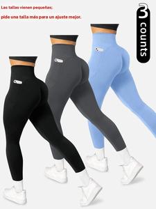 Leggings deportivos de cintura alta y sólidos con bolsillos para mujer, pantalones ajustados cómodos y transpirables para yoga y entrenamiento en el gimnasio, ropa deportiva para damas para todas las estaciones