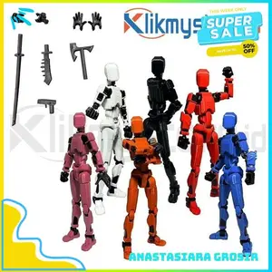 ROBOT ACTION FIGURE LUCKY 13 MODEL 3D FIGUR AKSI MULTI SENDI BERGERAK DEKOMPRESI MERAKIT MAINAN PLASTIK TOY PERMAINAN FLEXIBLE TANGAN KAKI BEST PRODUCT