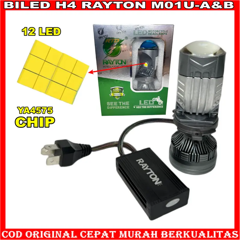 RAYTON - ORIGINAL  MINI LED PROJECTOR H4 M01U RTD RAYTON BLUELENS MOBIL MOTOR HEADLIGHT HEADLAMP BILED MATRIX 4
