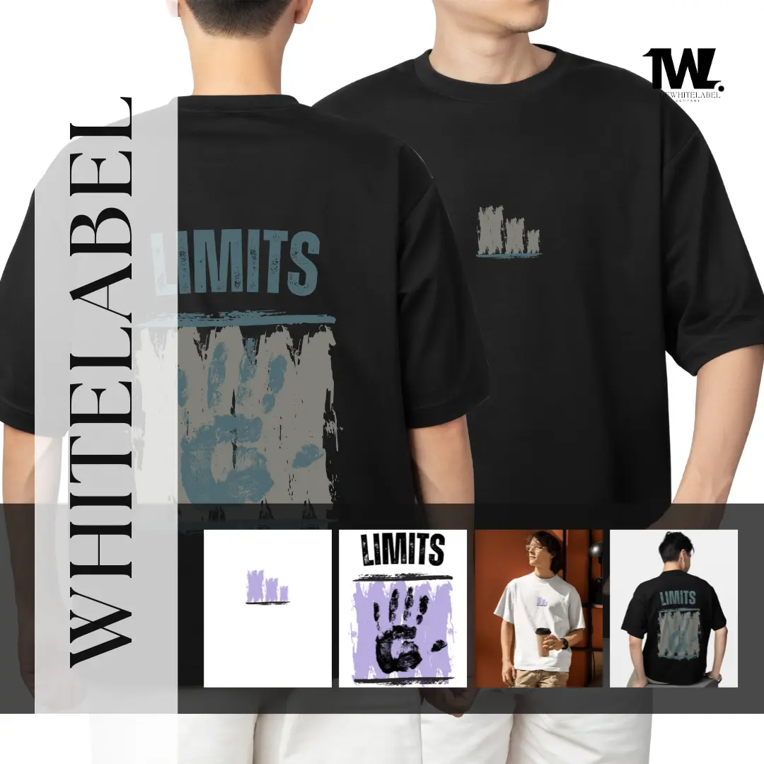 TheWhiteLabel Menswear Oversized Tee - 300GSM - Push Beyond Boundaries - Top