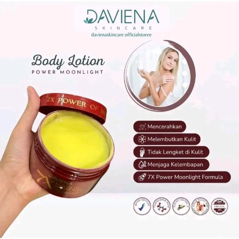 LOTION HB DAVIENA SKINCARE POWER MOONLIGHT 7X MEMUTIHKAN | Bibit pemutih | HB Dosting | 7X Whitening