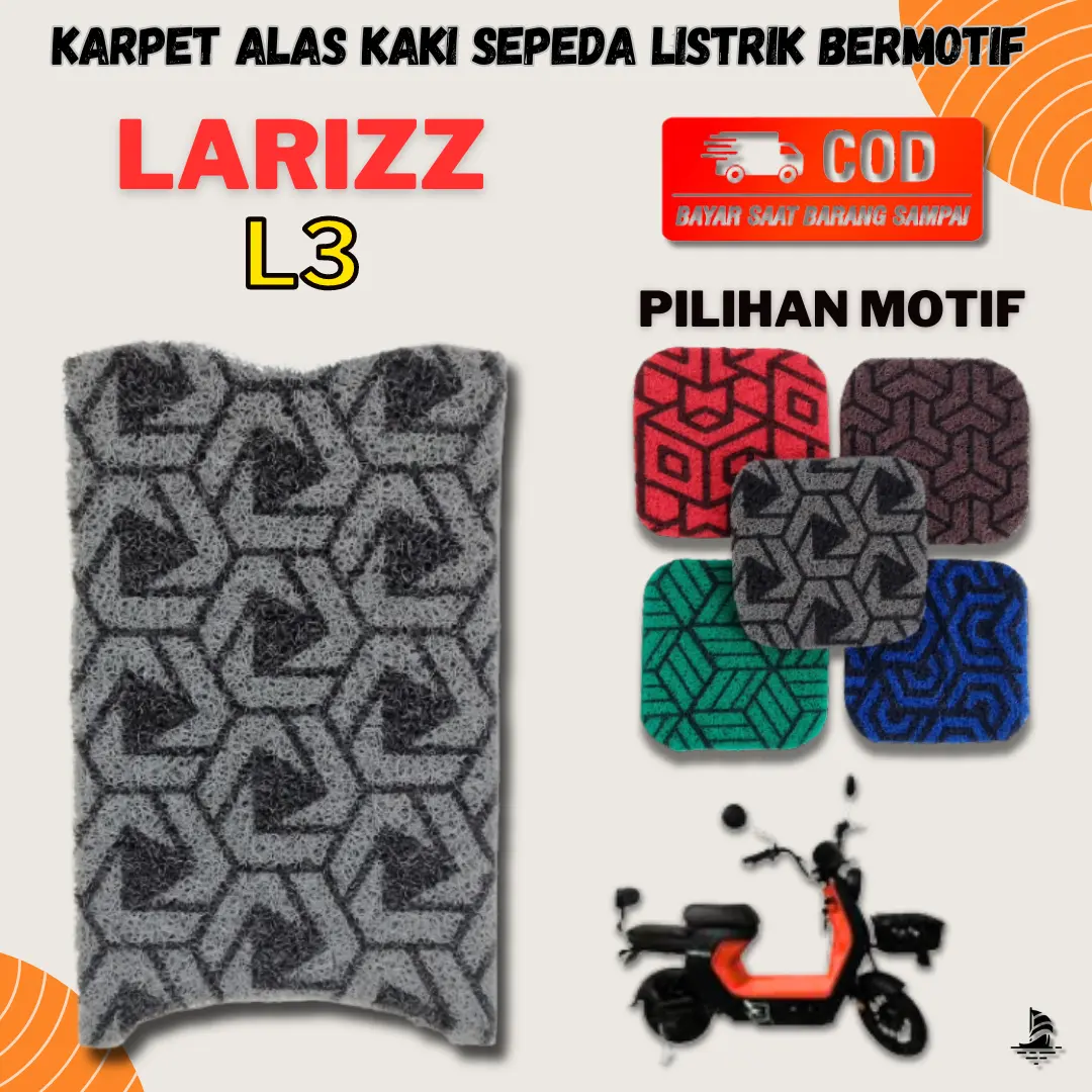 Karpet Sepeda Listrik LARIZZ L3 Black Series - MOTIF SPESIAL