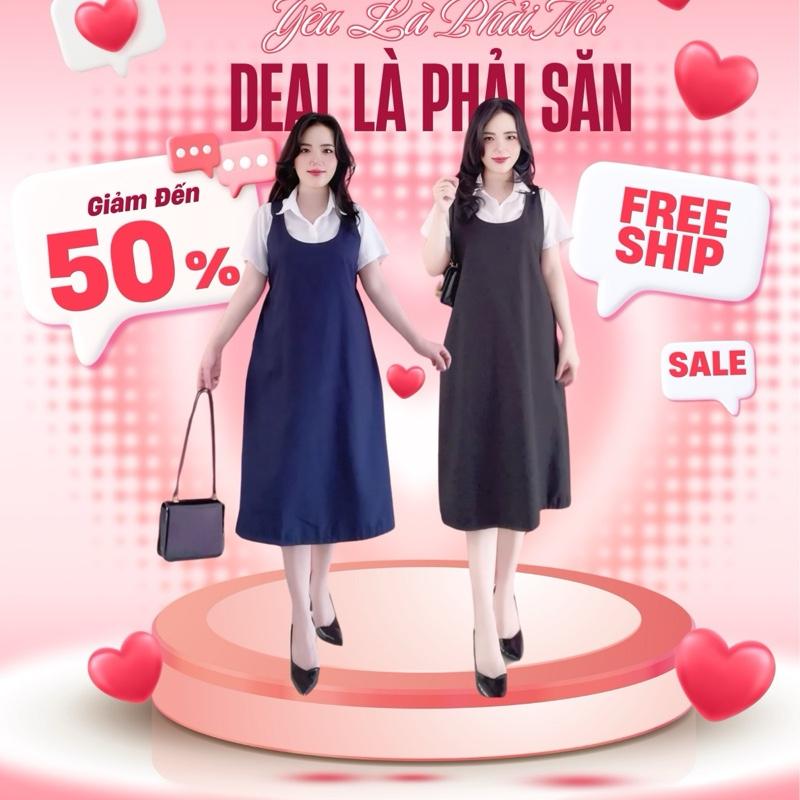 Yếm lẻ bầu GEMMA.LH Y6 ( KHÔNG KÈM ÁO ) cổ tròn màu đen và xanh đen ,có nút cài eo ,có túi , yếm lẻ bầu có size từ 40kg đến 100kg . Váy Bầu Đầm Bầu.