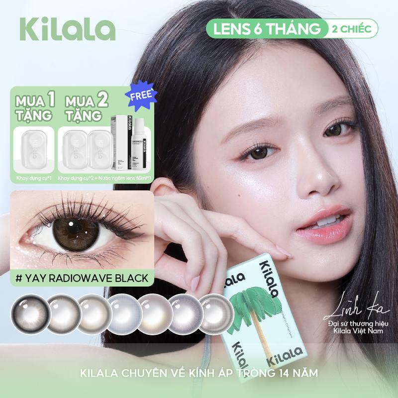 Kính áp tròng Kilala lens 6 tháng màu nâu xám tự nhiên DIA 14.2-14.5mm độ cận 0-7 hiệu ứng mắt sâu tây lens giãn nhẹ tạo ánh nhìn ấm áp phù hợp mắt to cải thiện mắt tam bạch