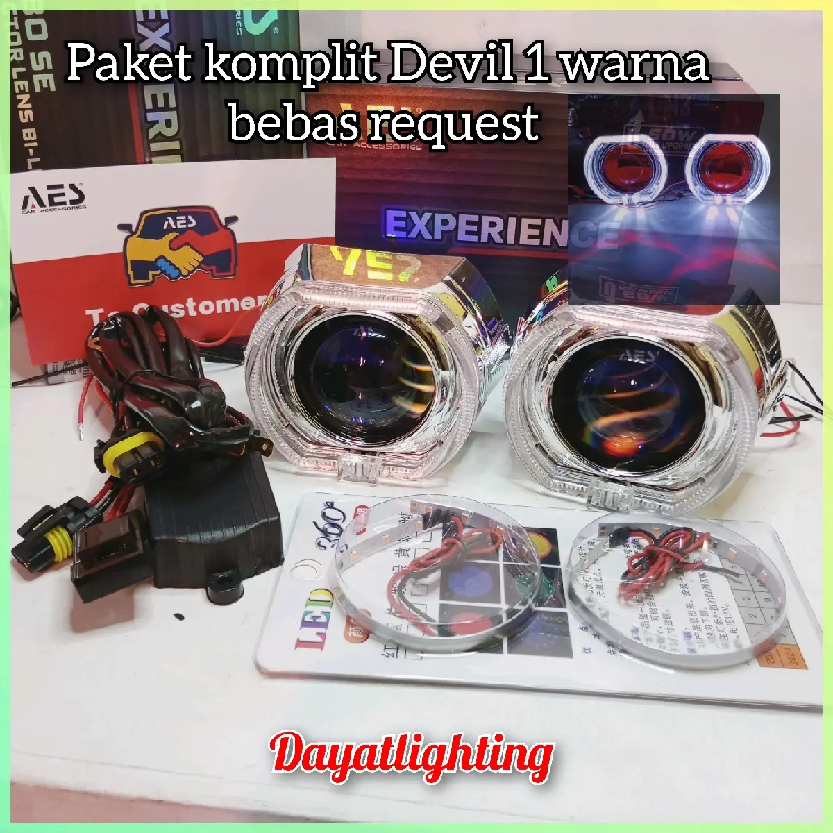 Biled Projie Aes Experience 2,5 inchi | upgrade 60 watt ,LED Projector komplit set