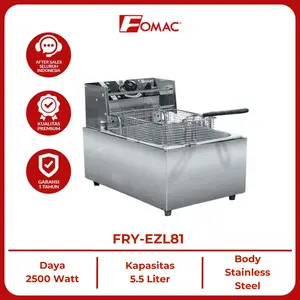 FOMAC Electric Fryer FRY-EZL81 Mesin Penggorengan Listrik 4 Liter 2500W Kapasitas 4L Stainless Steel Garansi 1 Tahun