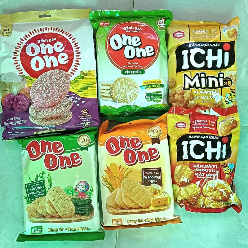  Combo 6 bịt bánh gạo One one  bánh gạo khoai lang bánh gạo ngọt bánh gạo ichi mini rong biển phô mai ichi vị shouyu  