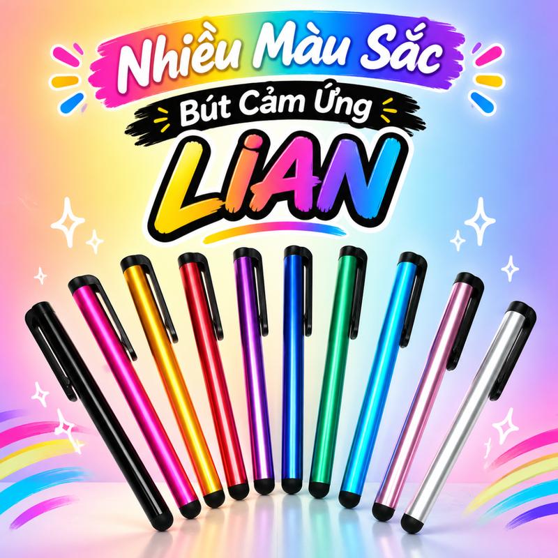 COD Bút cảm ứng LIAN phổ dụng cho điện thoại và máy tính bảng, bút cảm ứng điện dung dành cho màn hình cảm ứng, tương thích với Android, iPhone và iPad, nhiều màu sắc hấp dẫn