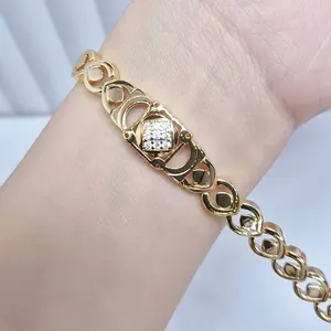 ET83 (Beli 2 produk apapun gratis 1)Gelang rantai plat permata cantik
