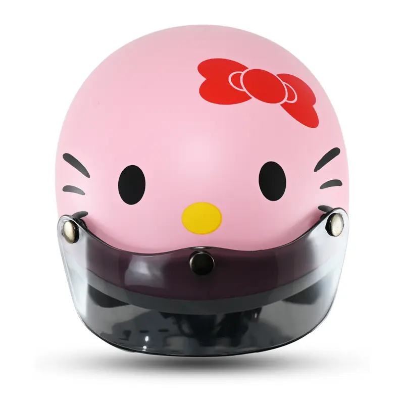 Helm Biru Pororo Bogo Retro Anak cowok lucu  karakter kartun SNI kekinian Kaca Motorcycle 1