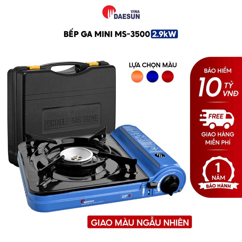  Bếp Ga Mini Maxsun MS-3500 - Công Suất 2900W | Kiềng Bếp Phủ Sứ | Vòng Chắn Gió | Bảo Hiểm Chống Nổ | Bảo Hành 12 Tháng 
