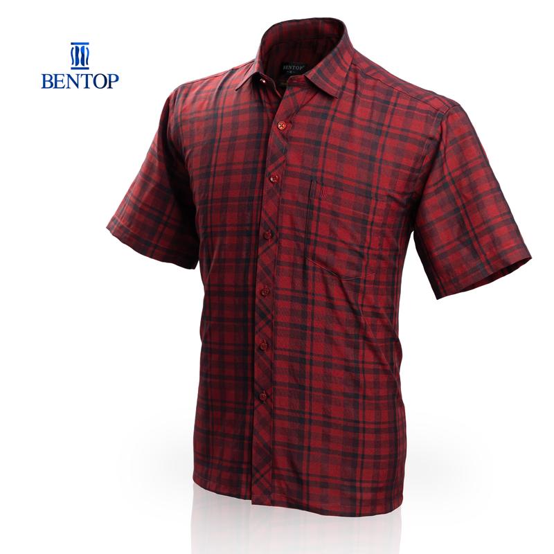 BENTOP Regular Fit Short Sleeve Shirt Baju Lengan Pendek Kemeja ...