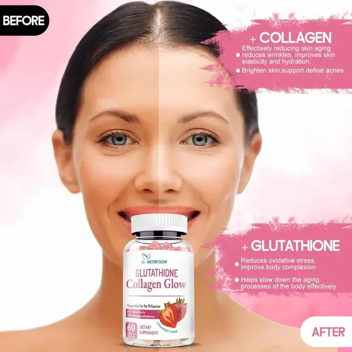 NATURE GLOW Glutathione Collagen Glow Whitening Skin Anti-Aging Vitamin C 60 Gummies - TikTok Shop Philippines NATURE GLOW Glutathione Collagen Glow Whitening Skin Anti-Aging Vitamin C 60 Gummies - TikTok Shop Philippines