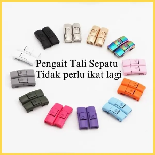ISI SEPASANG PENGUNCI TALI SEPATU (TANPA TALI)PENGAIT TALI SEPATU TANPA IKAT BUCK01