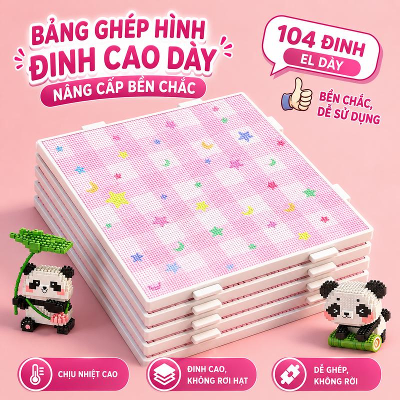 Bảng đính hạt Perler chịu nhiệt độ cao, bảng lớn có thể kết nối với các thanh…