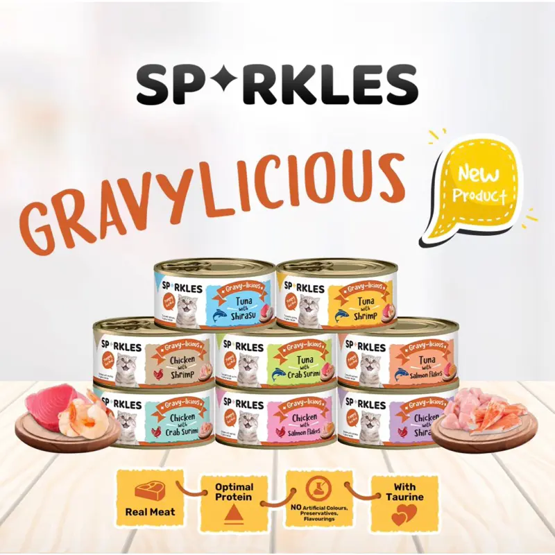 Sparkles Cat Food (Jellylicious / Gravylicious) - Ctn of 24