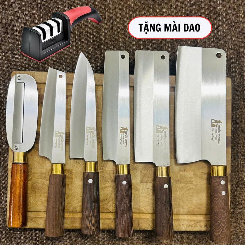 (TẶNG MÀI DAO, TẶNG DAO BÀO) Bộ dao thép trắng Nhật không không gỉ mác thép Nhật 420HC độ cứng 58HRC bảo hành 12 tháng- Mã 20