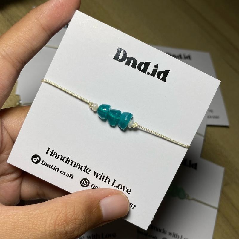 Gelang Serut Tali Giok Warna Ivory Manik Batu Elegan 4