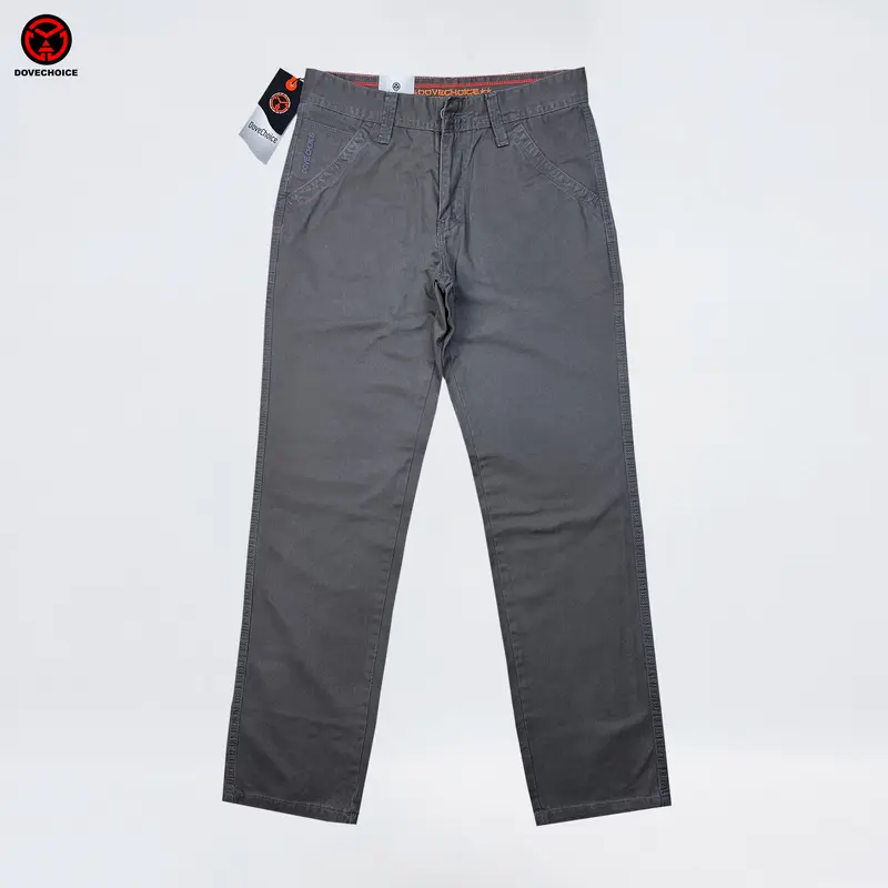 Dovechoice Celana Panjang Pria Original Kanvas Standar Abu Casual  Fit 0