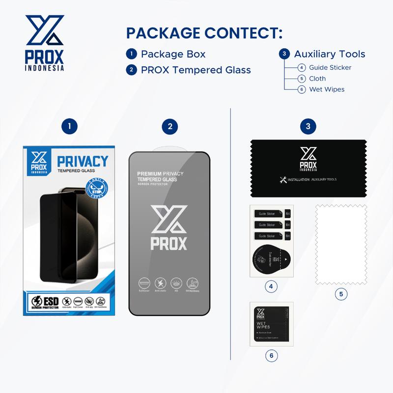 PROX Tempered Glass Anti Spy Full Cover Privacy - Compatible For Samsung 2