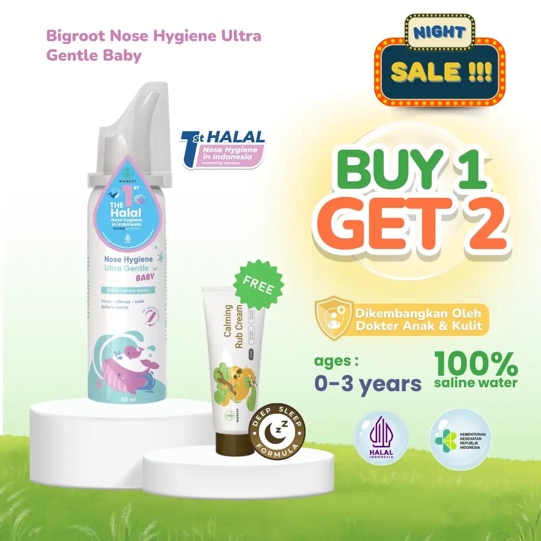 [BUY 1 GET 2] Nose Hygiene Ultra Gentle Baby Bayi 0 Bulan - 3th 50ml Bigroot FREE Calming Rub 5ml