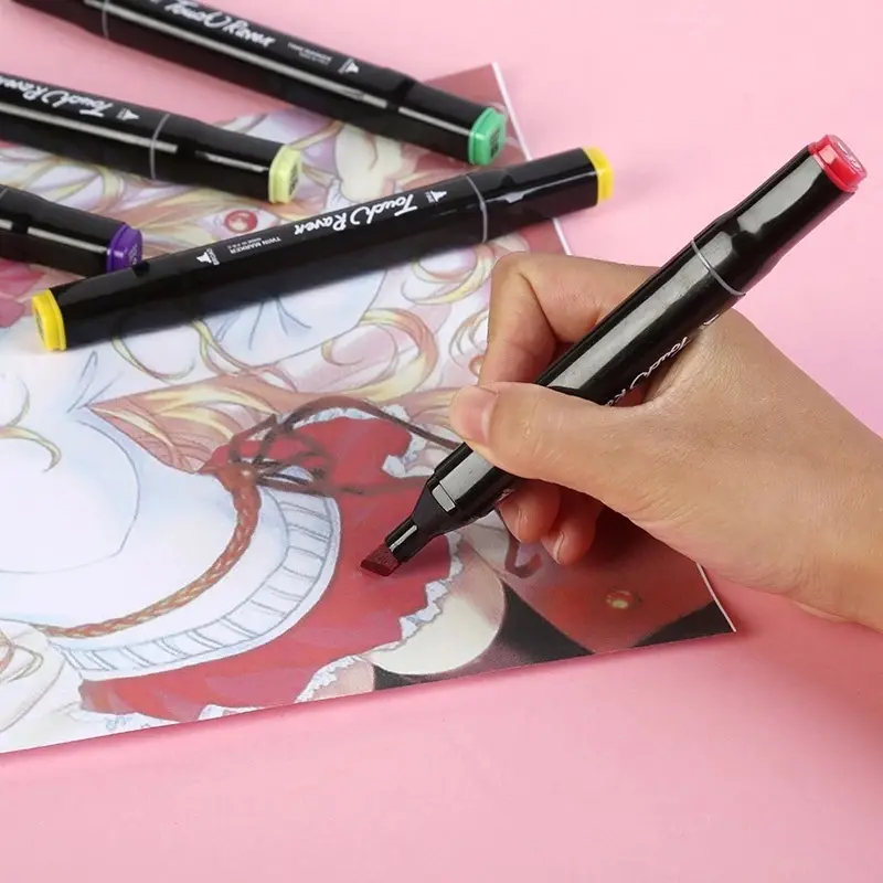 【COD】Touch 204/168/120 Warna Sketsa Spidol Umum General Marker Set Animation Markers Pen Stationery 7