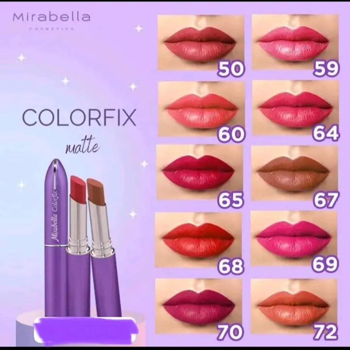 mirabella lipstik colofix warna terbaru
