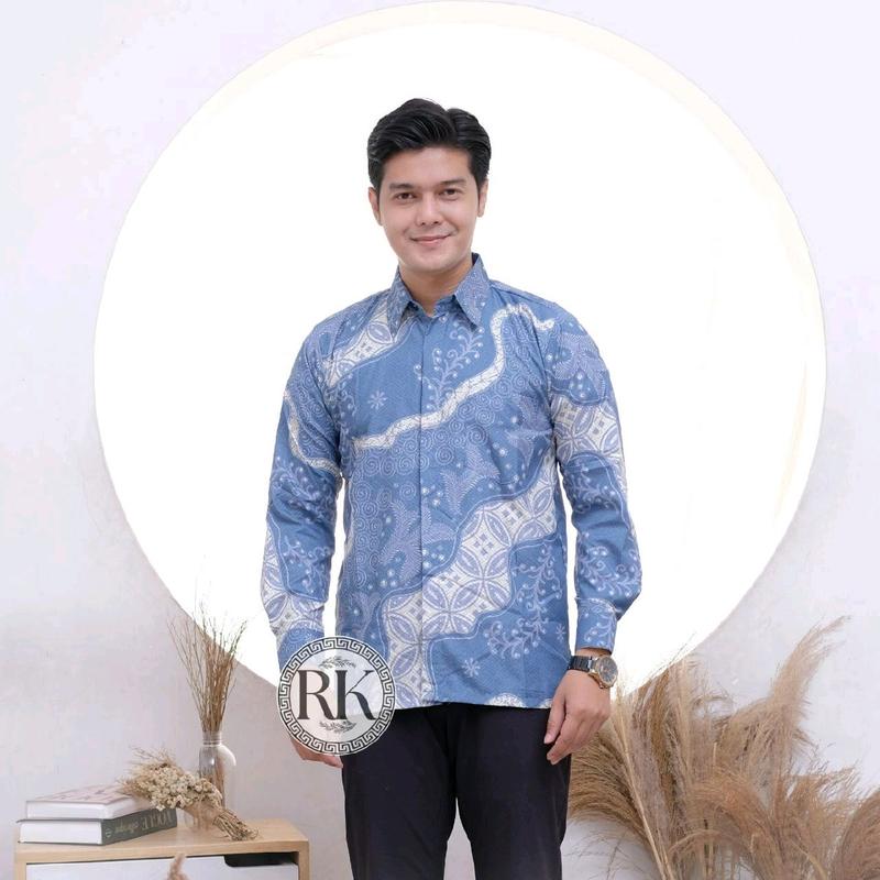 ATASAN BATIK PRIA. KEMEJA BATIK WARNA BIRU/BLUES 2