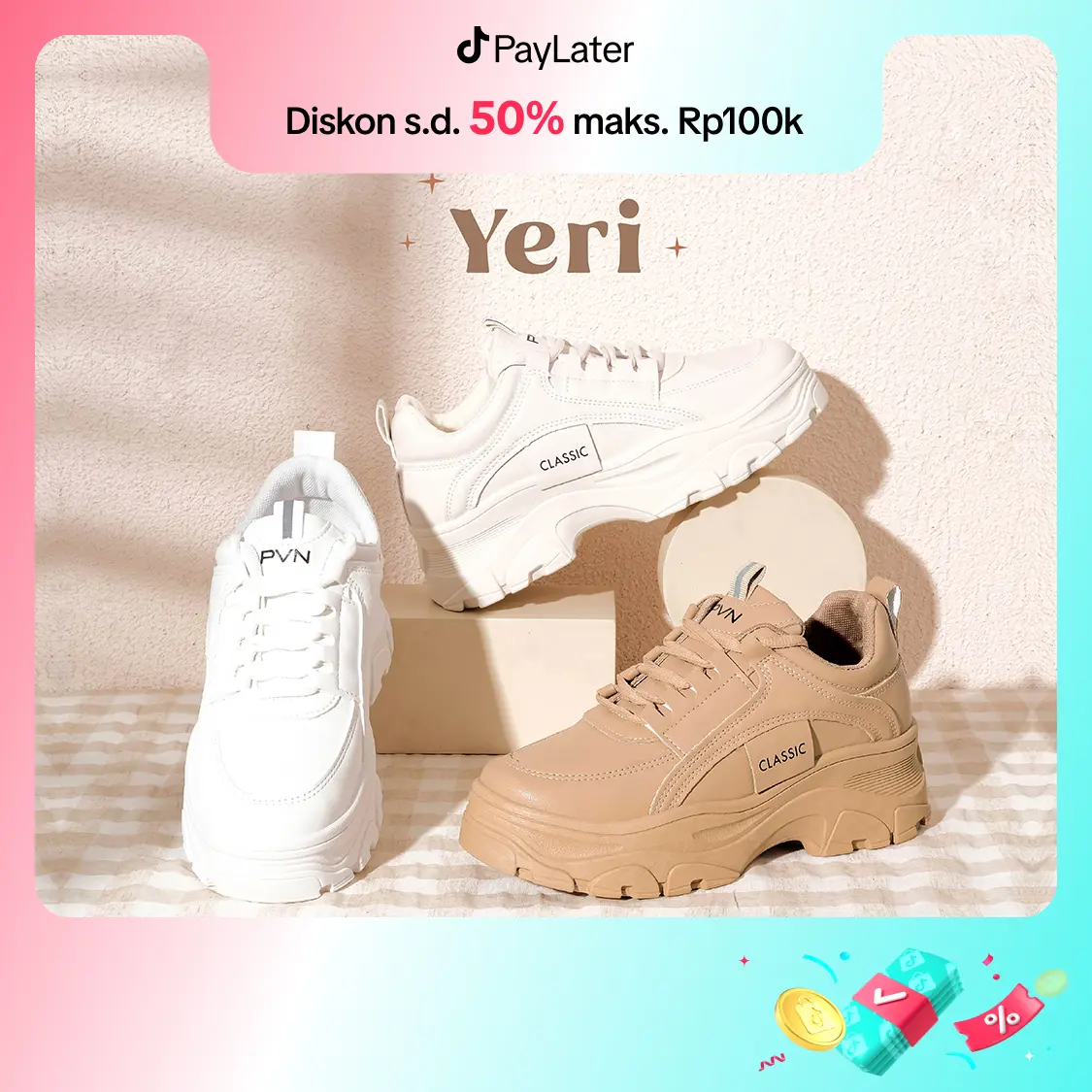 PVN Yeri Sepatu Sneakers Wanita Sport Shoes Casual 320