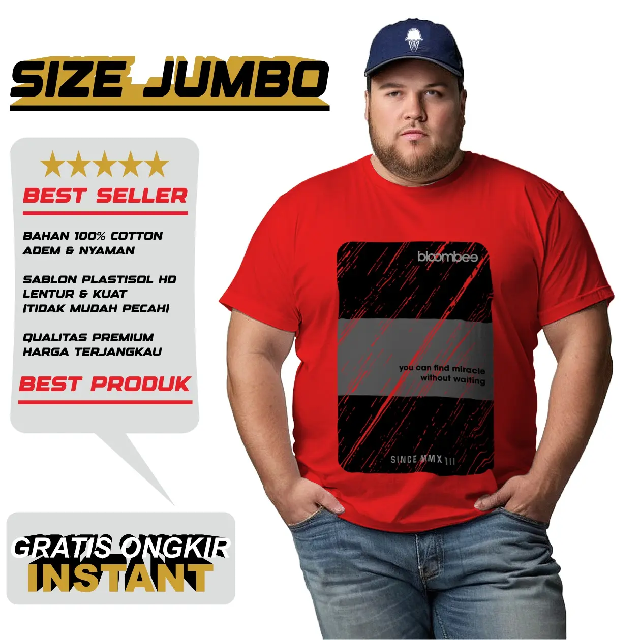 Bloombee Kaos Jumbo Unisex Without Red BL213