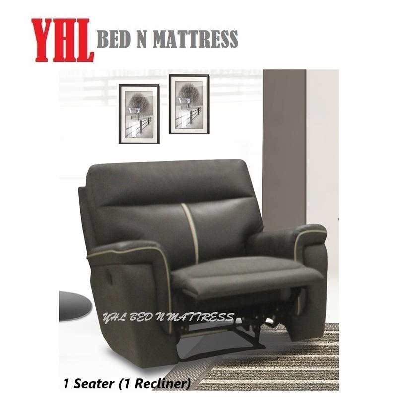 YHL Z11 Recliner Sofa - Half Leather / PU Leather / Fabric Option - Color Choice 1