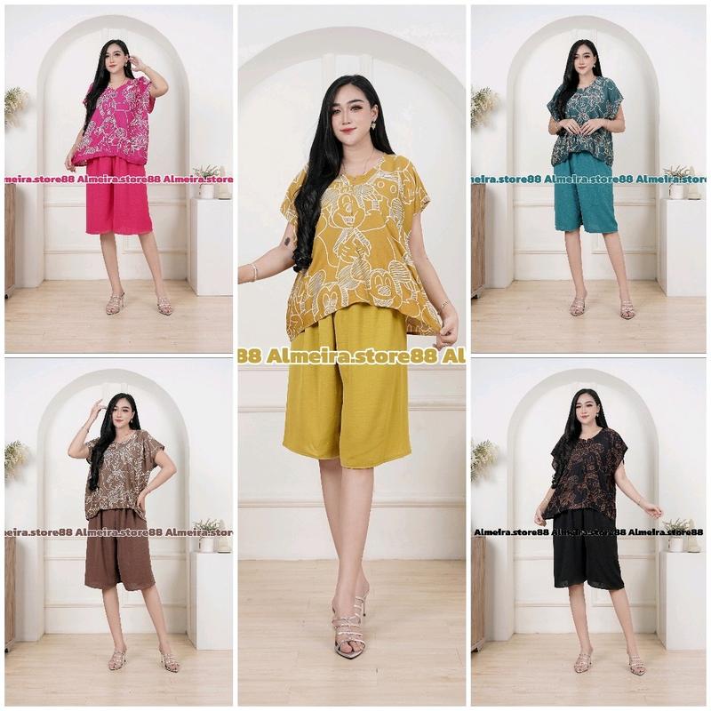 Setelan Pendek Mickey Rayon Crinkle 1