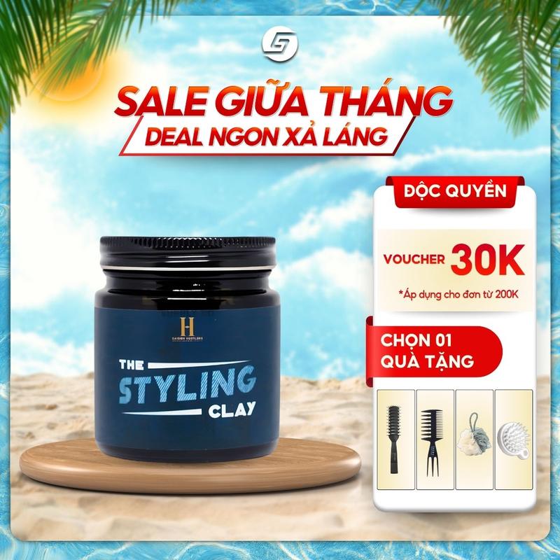 Sáp vuốt tóc The Styling Clay 100g - Firm hold, Matte Finish - Hỗ trợ chăm sóc tóc - Dành cho Nam - Tặng lược bán nguyệt Chaoba