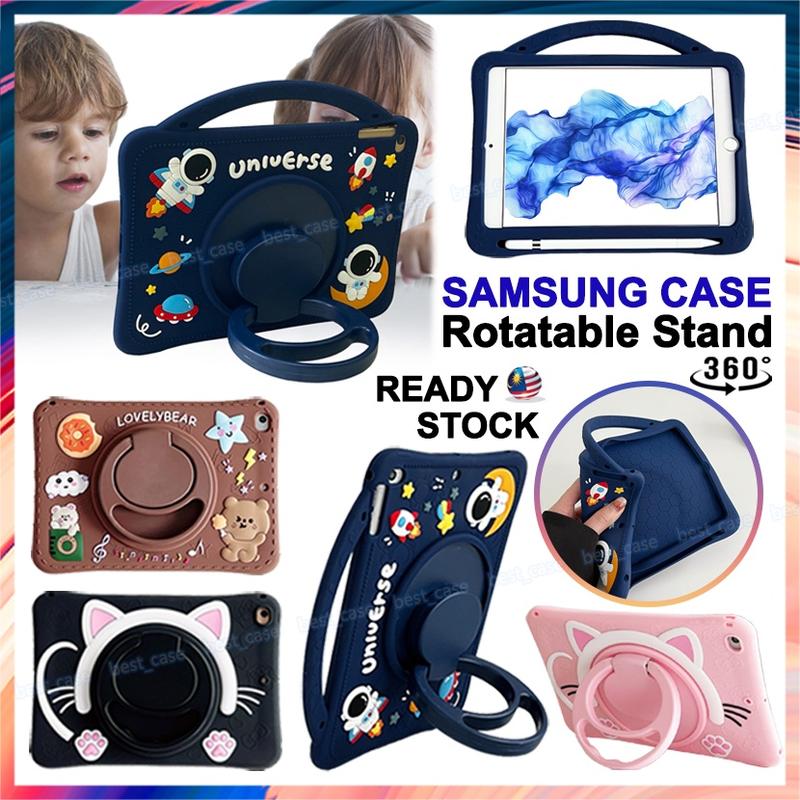 Vỏ máy tính bảng có thể xoay 360 độ,Samsung Galaxy Tab A8, X200, T290, S6, A7 Lite, T220, T225, P610, phim hoạt hình, phi hành gia, gấu 0