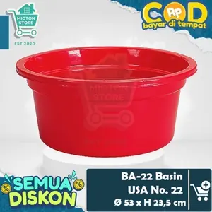 MICTON Lion Star BA-22 Basin USA No. 22 Baskom Air Jumbo Besar Cuci Baju Kamar Mandi WC Bak Mandi Ember  LionStar Plastik Berkualitas Murah Tahan Lama Anti Pecah Kontainer Toples Penyimpanan Dapur Rumah Wadah Tempat Kotak Botol Keranjang Peralatan Makan