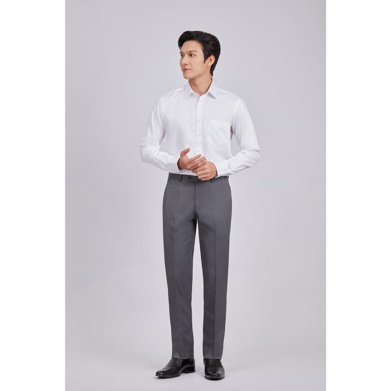Quần tây nam mattana công sở dáng slim fit ống suông không nhăn màu xám đậm