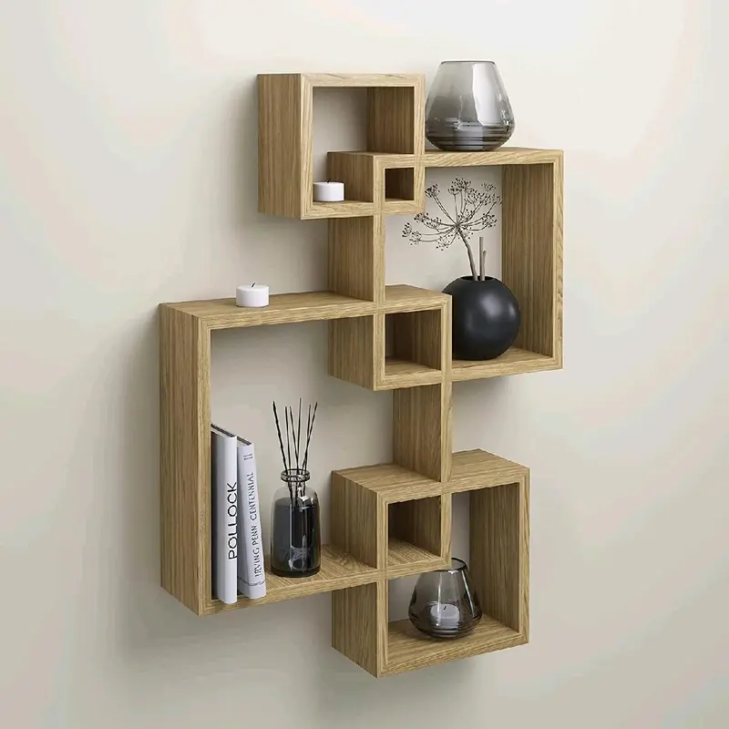 RAK DINDING AESTHETIC MINIMALIS, HIASAN DINDING KAYU RAK DINDING KOTAK GANDENG, RAK DINDING KAYU MK DEKOR MK DEKOR Ambalan 2