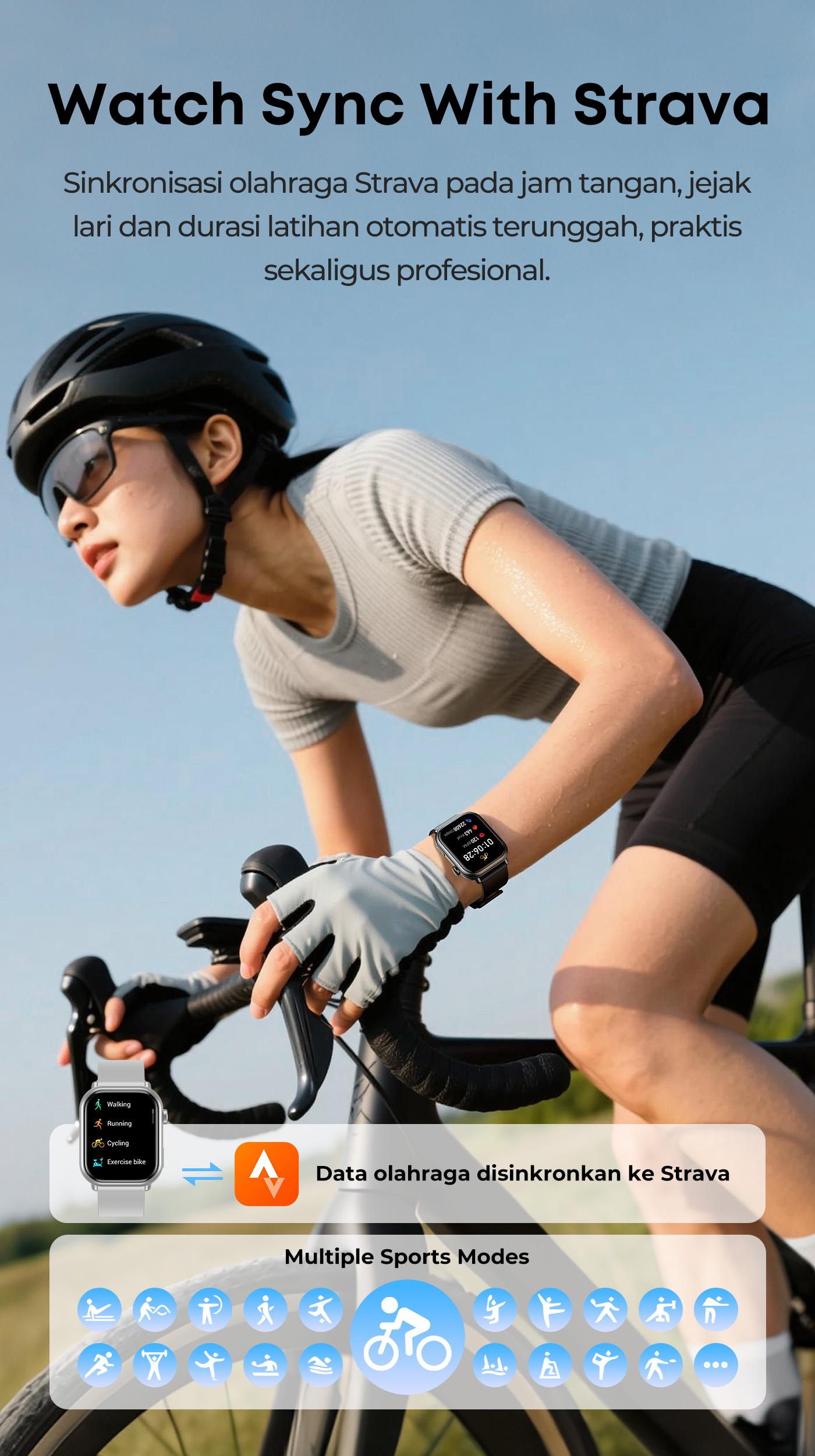 [EXCLUSIVE VANDA RAINY]Olike Smartwatch Meta S2 |1.83" HD Screen | Fast Charging | Strava Sync | IP68 Tahan Air  | Health & Sport Monitoring | Tarnish Silver | Garansi 1 Tahun