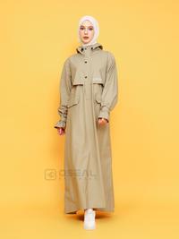 Gambar OSEAL Jas Hujan Wanita Gamis Muslimah Jumbo Full Seal Althea Series Cream - Kuning, Allsize dari Oseal Rainwear Kab. Bandung 1 Tokopedia