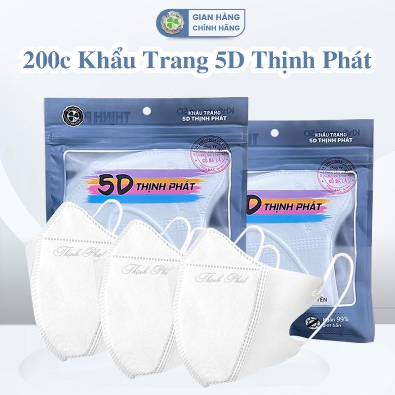 ComBo 200c-100c Khẩu Trang Thịnh Phát 5D Khẩu Trang Ôm Mặt Dành Cho Người Lớn Ngăn Ngừa Khói Bụi Mịn Dùng Một Lần