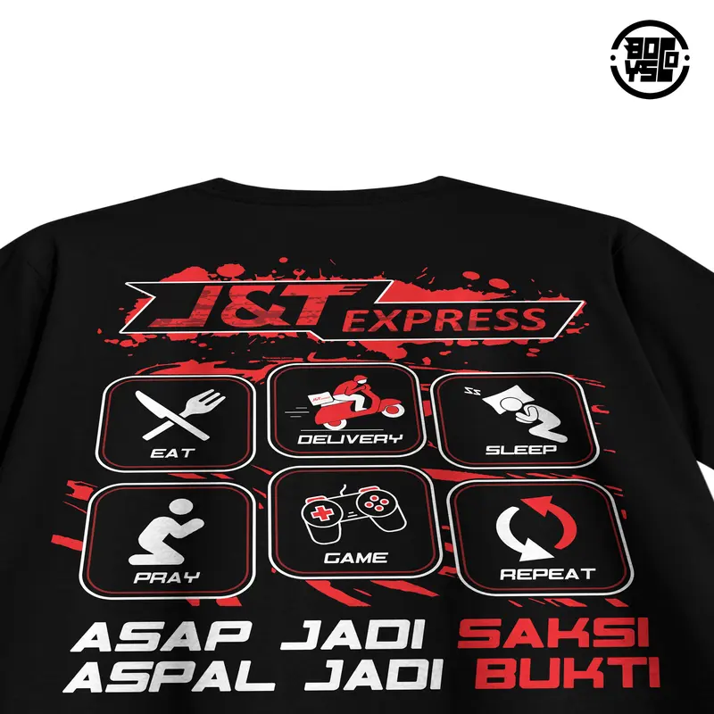 Kaos Kurir JNT Express Teman Sejalan T-shirt Distro Katun Combed 24s Baju Pria Wanita Dewasa 4
