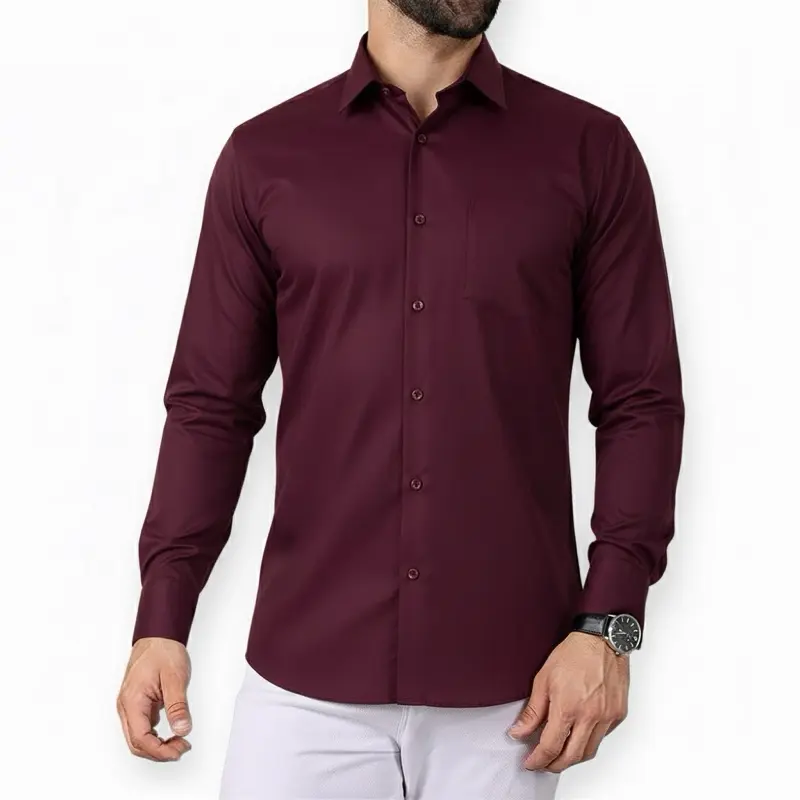 Kemeja Polos Pria Warna Burgundy Katun Sigaret Premium Lengan Panjang Pendek Baju Distro Kemeja Polos Pria Warna Burgundy Katun Sigaret Premium Lengan Panjang Pendek Baju Distro