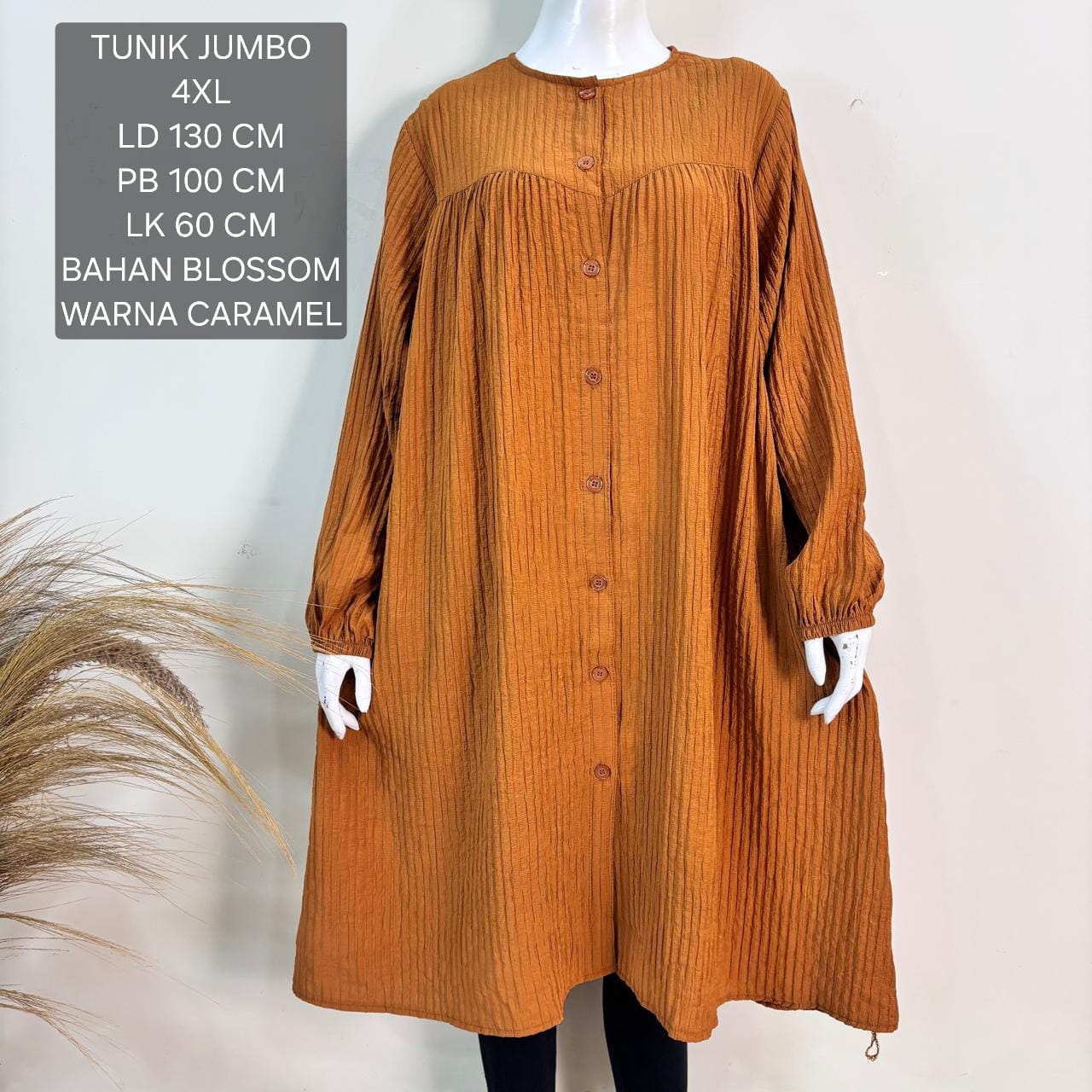 Tunik Jumbo Ld 130 Cm Model Polos Kekinian - Blossom Tunik