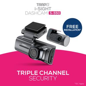 Trapo i-Sight S550 Dashcam with Add on Cabin Camera Triple Channel Security Free Installation Supplier Warranty Back in stock!!!