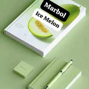 Marbol Ice Melon - Buku dengan Desain Melon Segar dan Pensil Hijau untuk Catatan Anda