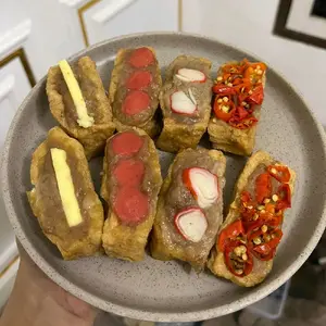 Tahu topping mix isi 4&8 free sambal petis/saos bangkok (dging banget)